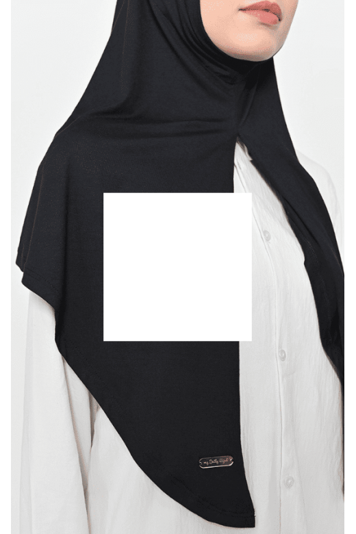 Naira Segitiga Instan Black - Hijab Tencel Modal Micro 